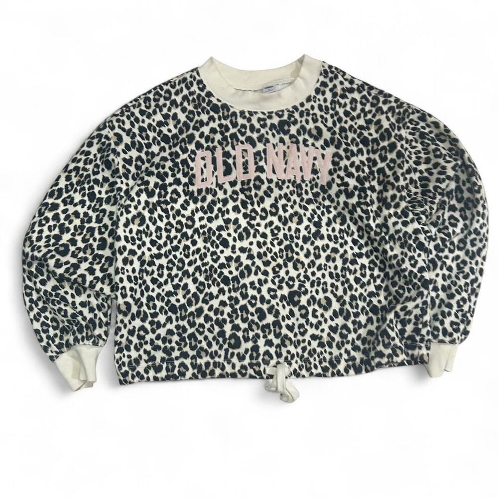 Old Navy leopard print cropped sweatshirt